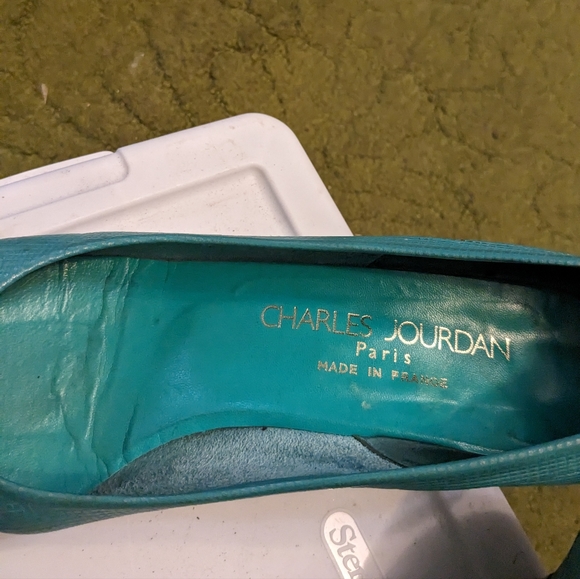 Women's Turquoise Heels by Charles Jordan - Picture 2 of 9